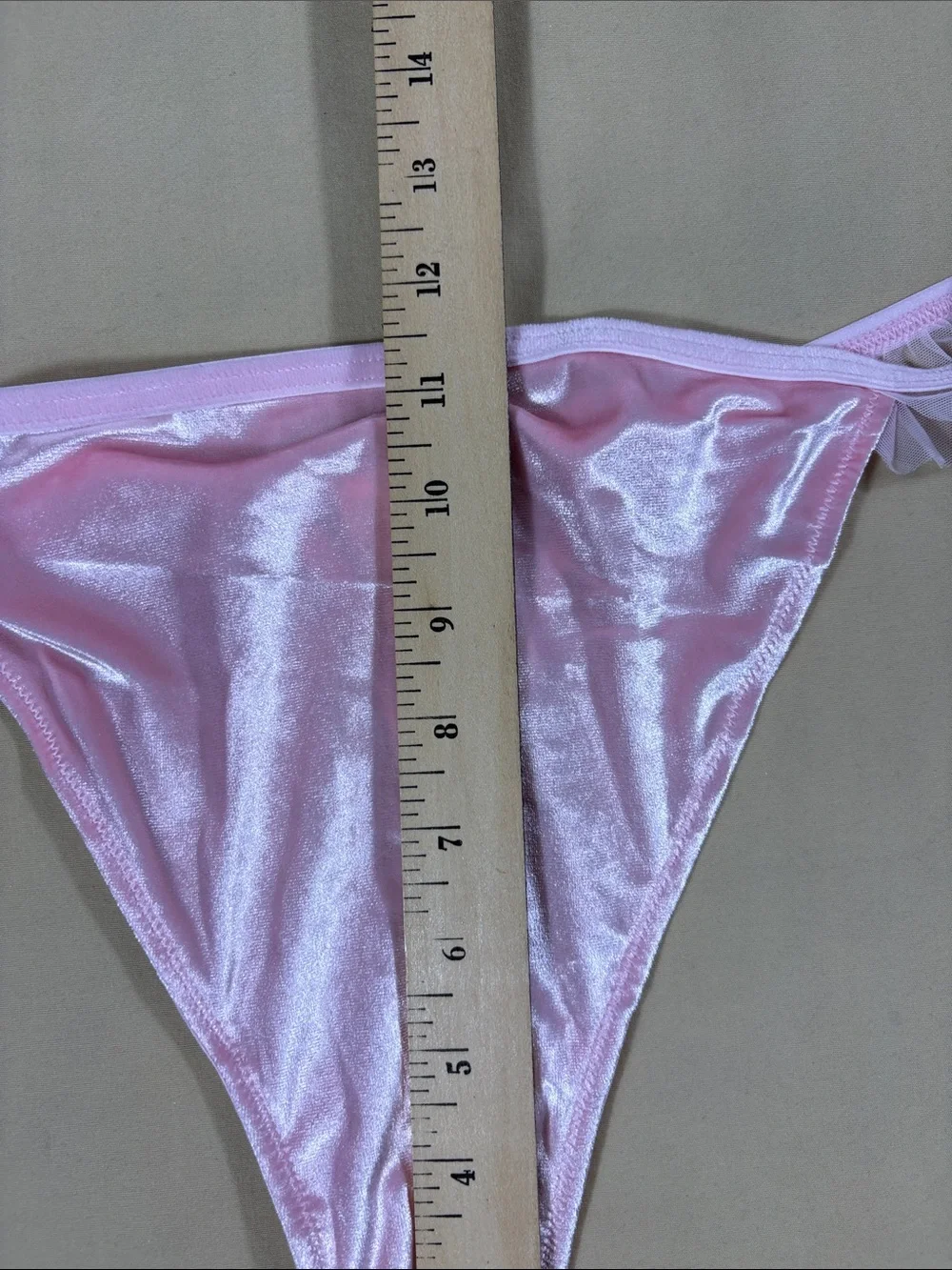 Auden Pink Velour Ruffle Lingerie Set Womens XXL Thong Underwire Matching NWT